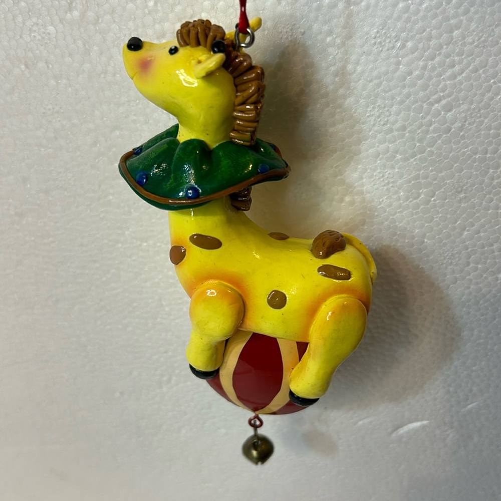 Vintage Colorful Circus Themed Giraffe Christmas Ornament - Picture 7 of 7